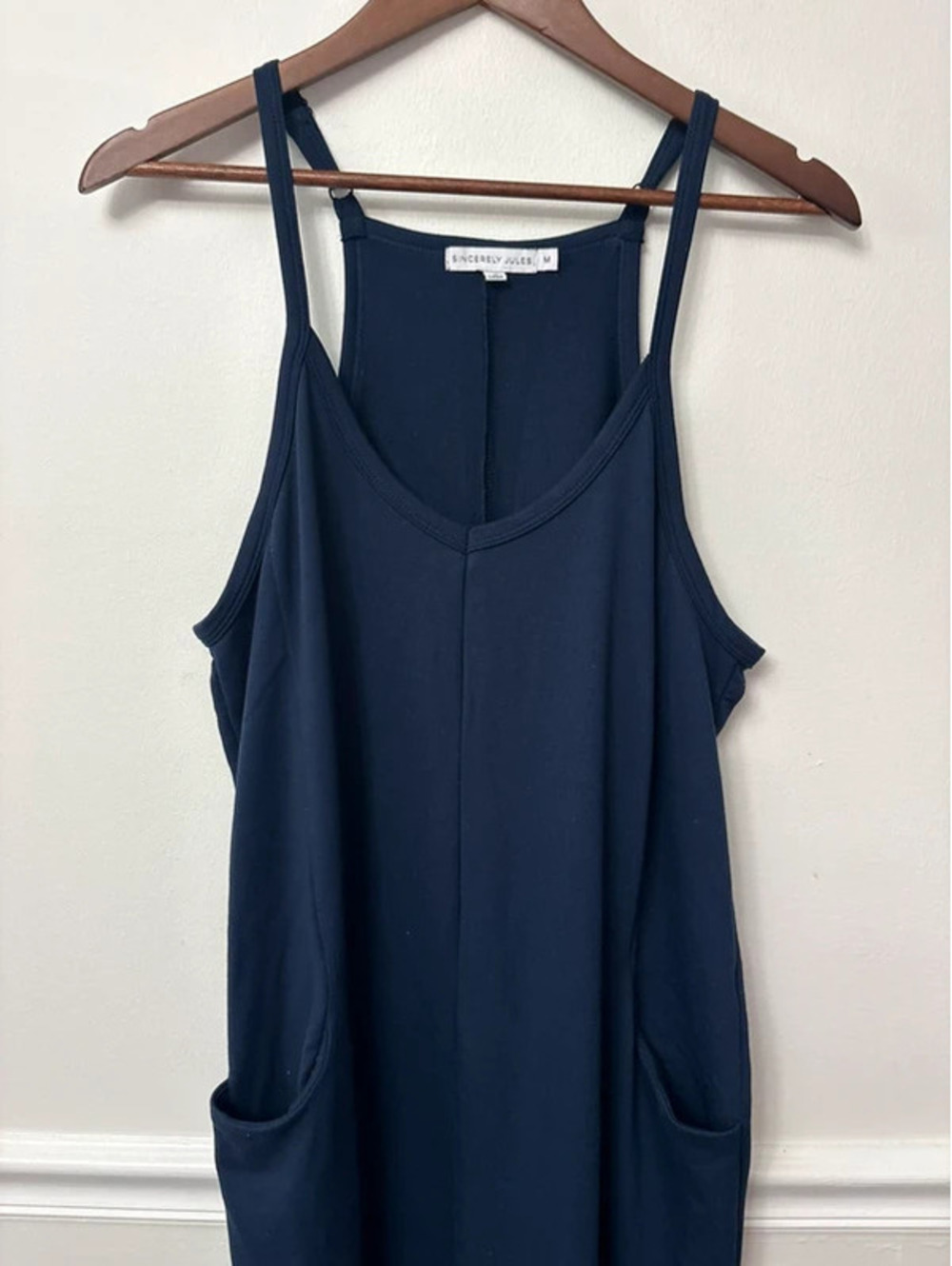 Medium Navy Blue Sleeveless jumper with Pockets
